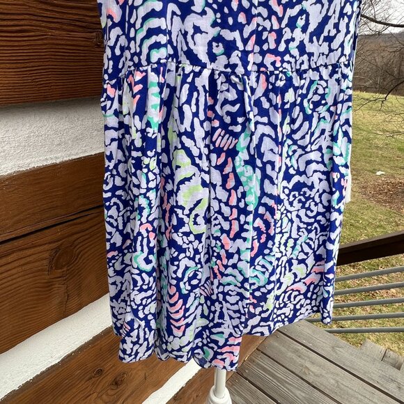 LILY PULITZER Kahli Top, Shirt. Blue Coral Grotto Move It or Lose it. Tassels XS - Picture 5 of 12